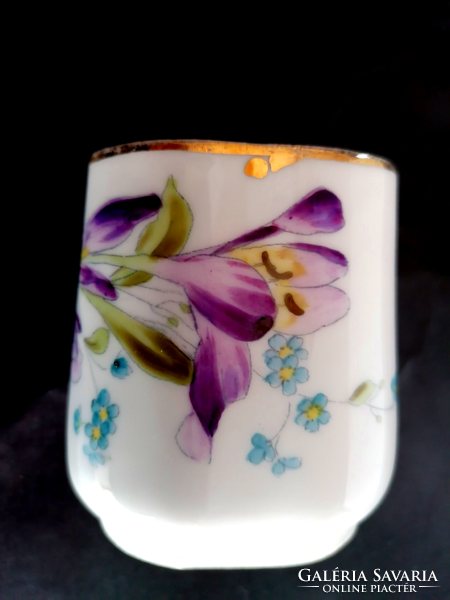 Antik kézzel festett tojáshéj porcelán csésze