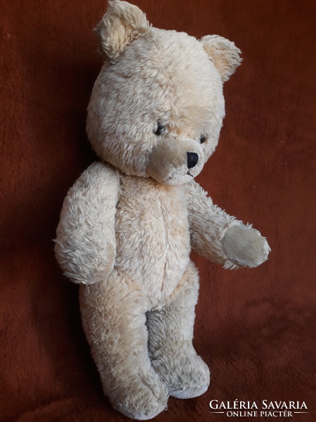 Old large straw teddy bear, 60 cm