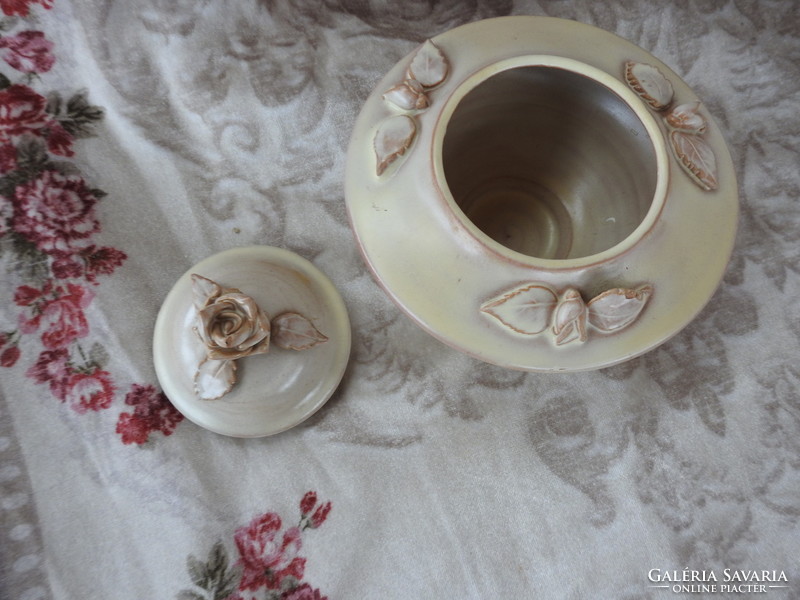 Retro pottery set - vase + sugar bowl