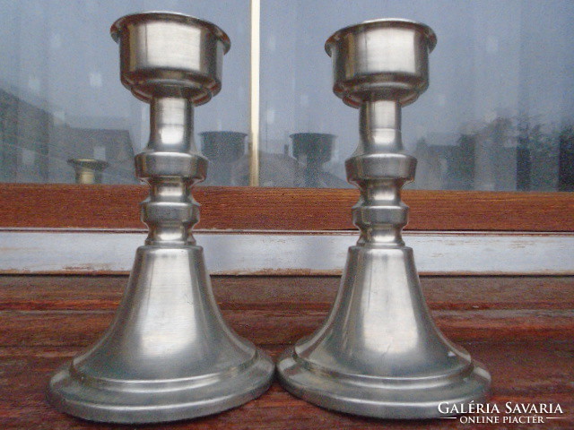 Art Nouveau antique scandinavian candle holder pair 16.6 x 10 cm candle 4.8 cm