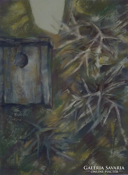 Gally a. Katalin: birdhouse (pastel cardboard 48x36 cm)