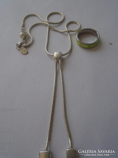 Extra lukszus skandináv nyaklánc csúszó medállal jelzett + ajándék gyűrű mely jelzett