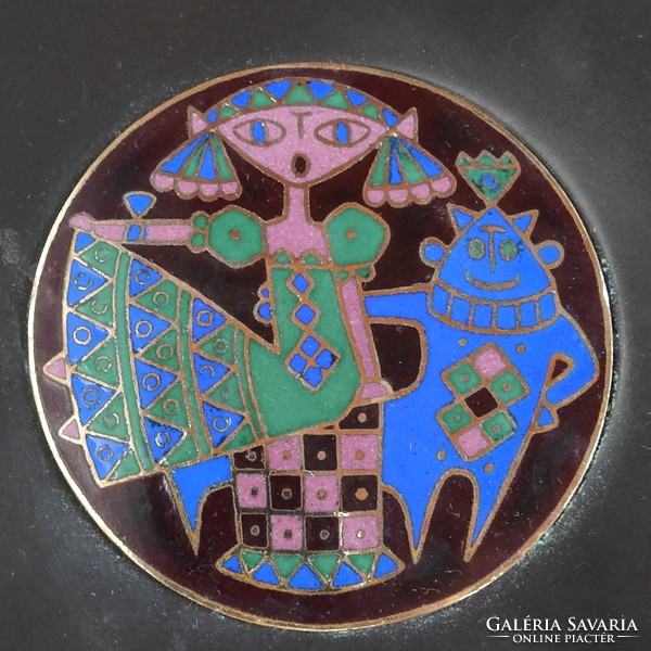 Horváth kinga copper fire enamel wall composition - wall plate