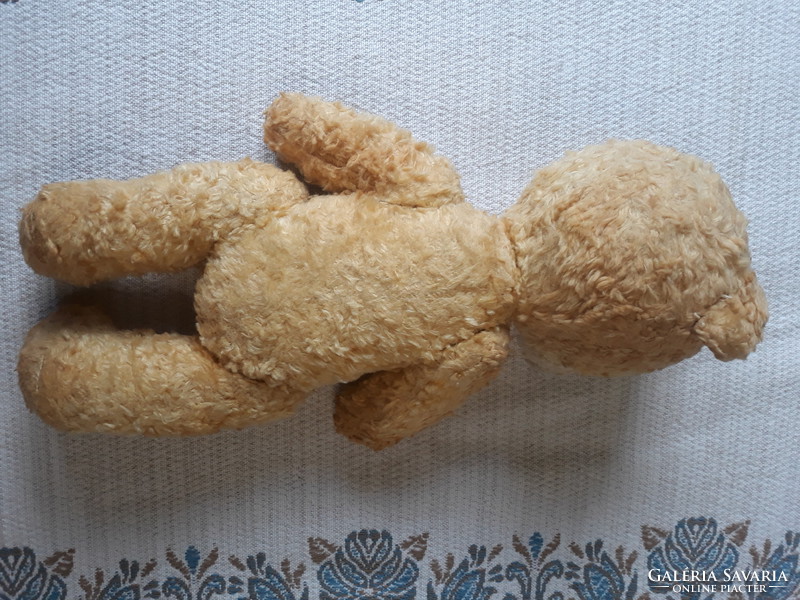 Old straw glass-eyed teddy bear, 33 cm