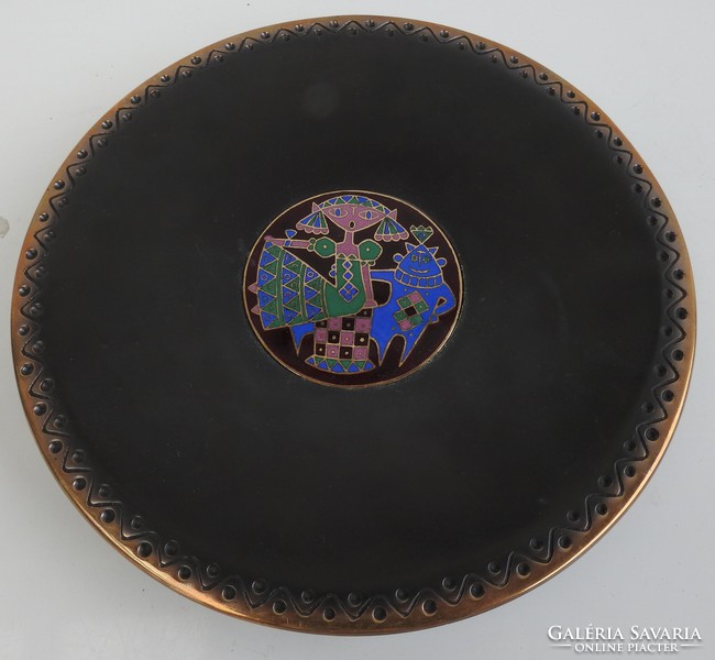 Horváth kinga copper fire enamel wall composition - wall plate
