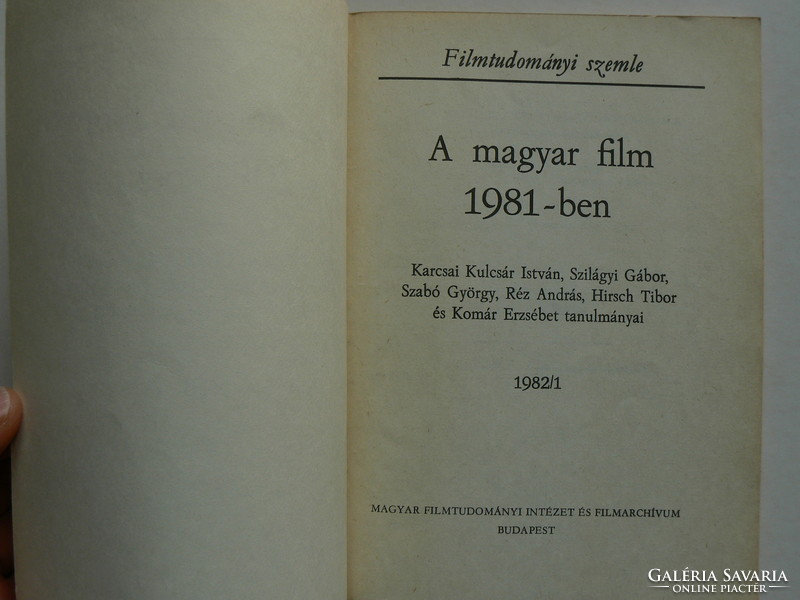 Hungarian film in 1981, book in good condition, rarer