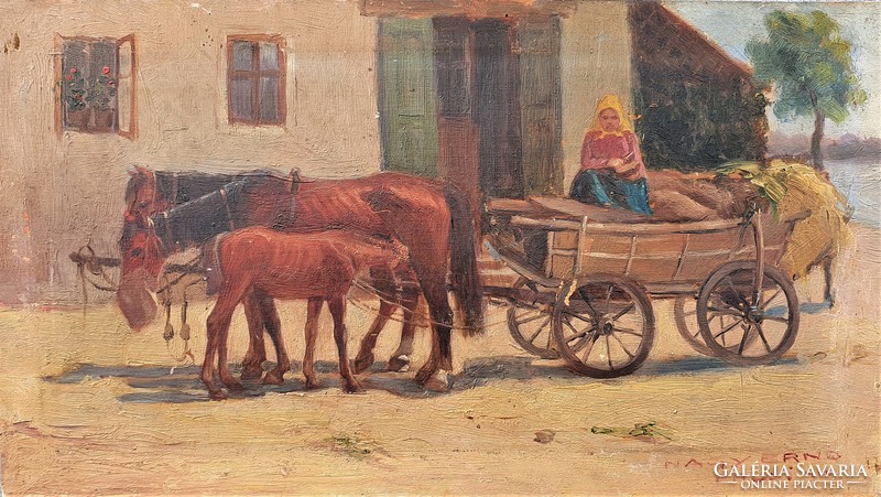 Nagy Ernő 1910 / Ercsi, lovasfogat