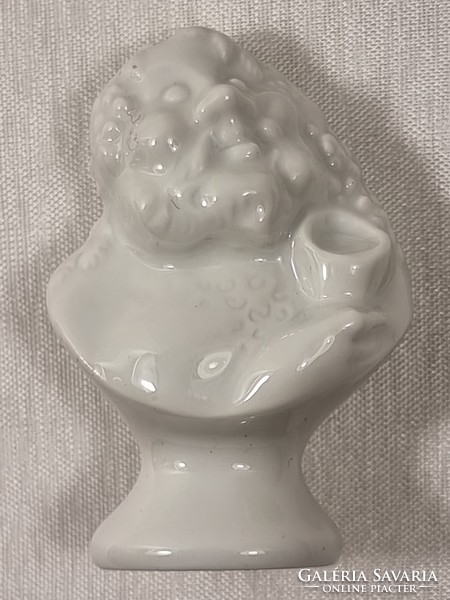 Meisseni festetlen fehér mázas ritka kétarcú talpas mini figura