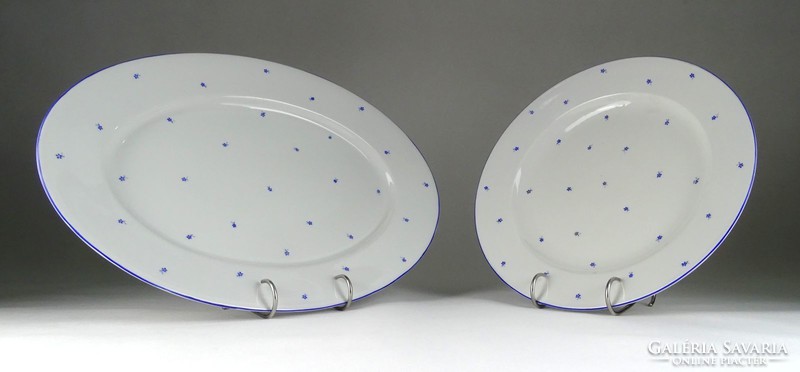 1G817 old tiny blue floral Herend porcelain tableware 13 pieces