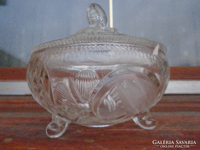Art Deco Bohemia Karl Palda ?kristály üveg ékszertartó doboz vagy bonbonier nagyméretű