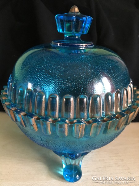 Glass in a sugar bowl-blown-special color, gilded-from pre-1945 times ...