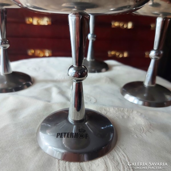 Peterhof stainless steel cup, set for 4 people, in perfect condition, original marked