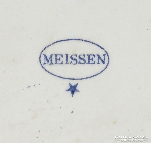 1G816 old huge Meissen porcelain meat plate steak plate 33 x 47 cm