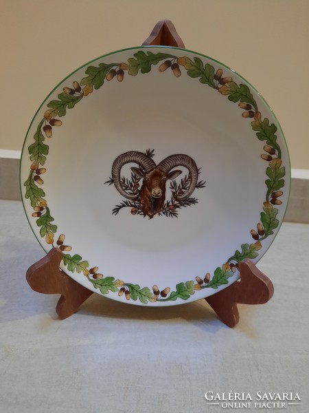 Herend hunter chtg patterned wall plate and bowl