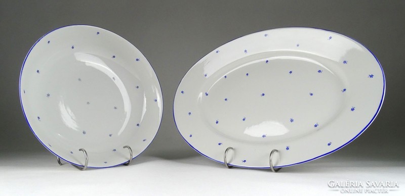 1G817 Régi apró kék virágdíszes Herendi porcelán étkészlet 13 darab