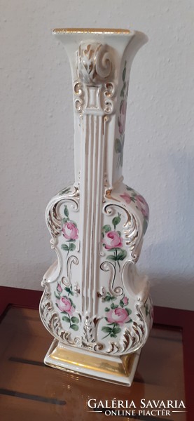 Ritka Nagyméretű Mutatós Porcelán Hegedűformájú Váza