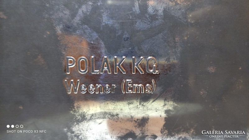 Gyűjtői Polak KG Weener ( EMS ) fém doboz vitorlás hajó dísszel a '60 - as évekből