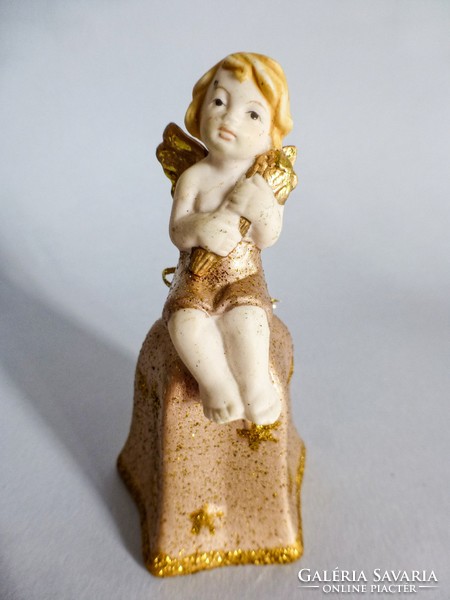 2 darab karácsonyi csengő,kerámia angyalka figura
