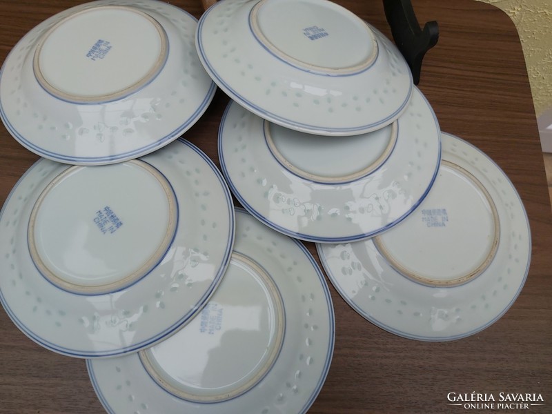 Kínai rizsszemes trió szett csésze csészalj porcelán Nosztalgia csészék