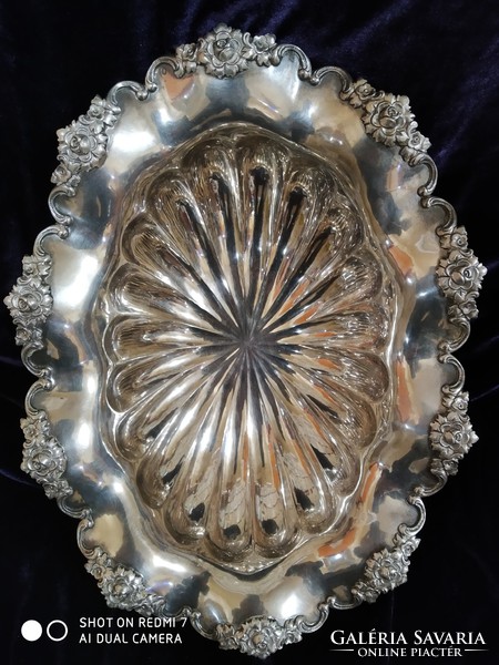 Silver 800 (diana) beautiful rose decorated with legs, offering a pan