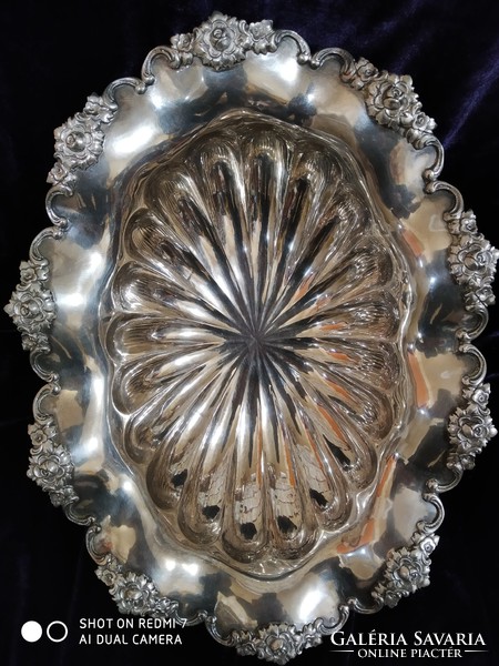 Silver 800 (diana) beautiful rose decorated with legs, offering a pan