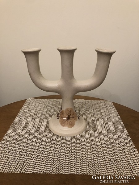 Ceramic candlestick with 3 branches 21 x 21 cm