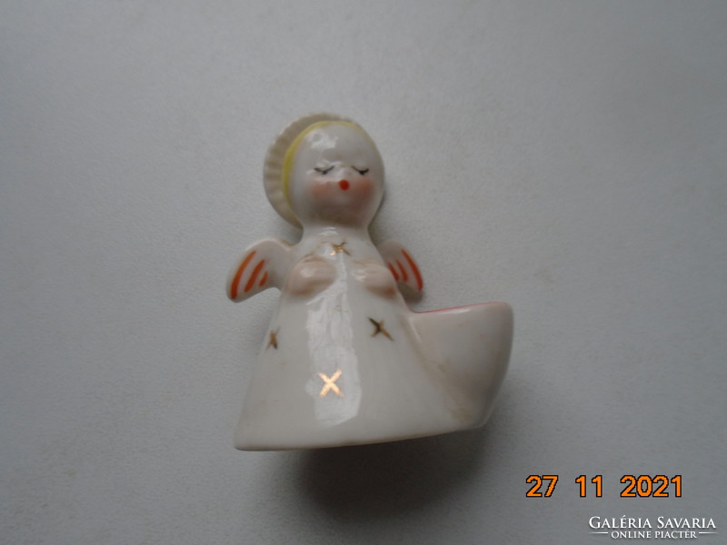 Goebel hummel hand painted halo with winged angel candlestick