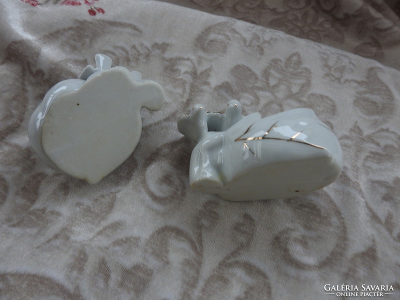 Régi jegygyűrű tartó galambos porcelán  ékszertartó pár