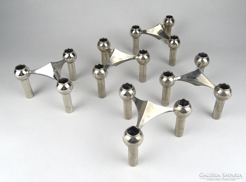 1G804 Ceasar Stoffi & Fritz Nagel : BMF moduláris Space Age rakásolható fém gyertyatartó