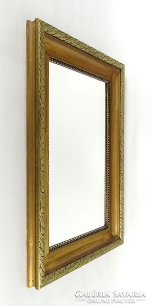 1G836 old gold framed mirror wall mirror 64.5 X 49 cm