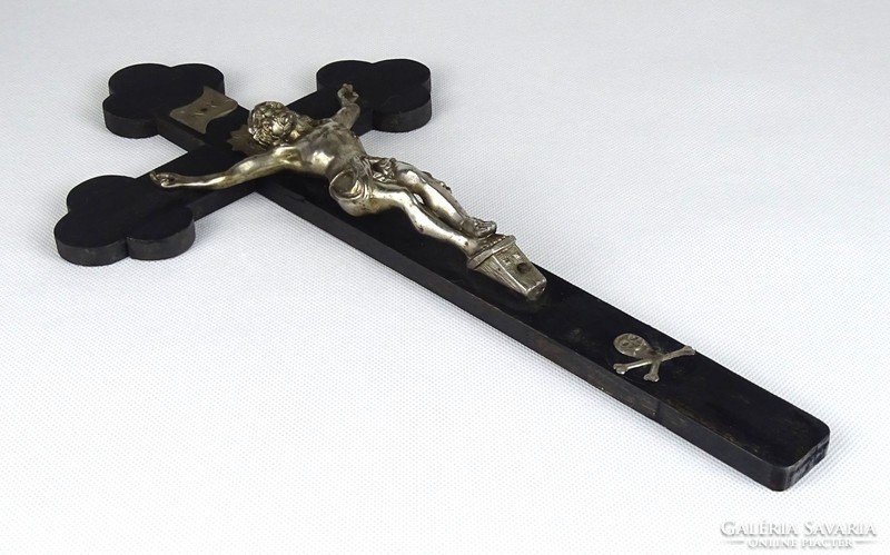 1G849 old wooden crucifix cross 33.5 Cm