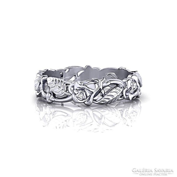 925-s finomságú ezüsttel töltött gyűrű, rózsa girland fazonban
