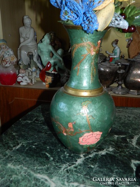 Large fire enamel copper vase
