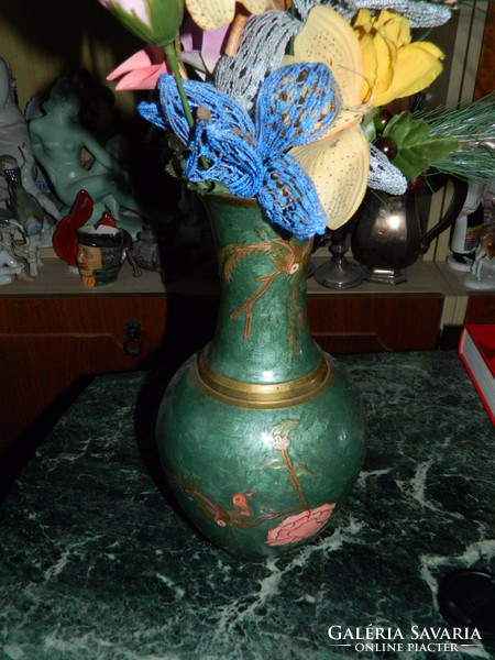 Nagyméretű tűzzománc réz váza