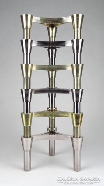 1G805 Ceasar Stoffi & Fritz Nagel : BMF moduláris Space Age rakásolható fém gyertyatartó