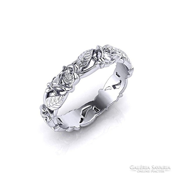 925-S fine silver filled ring in rose garland style