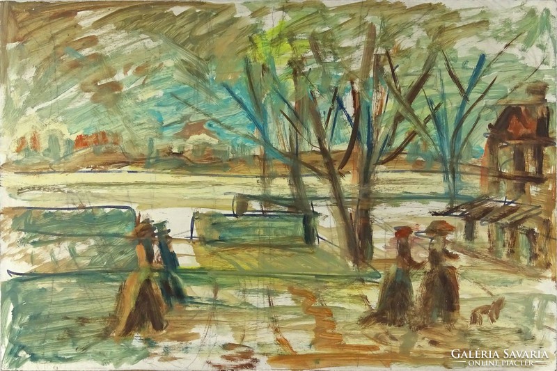 1G837 xx. Century Hungarian painter: a walk along the Danube