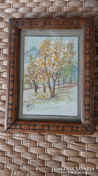 Őszi táj - dekoratív fali kép keretben