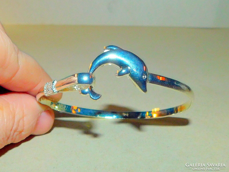 Dolphin white gold gold filled bracelet