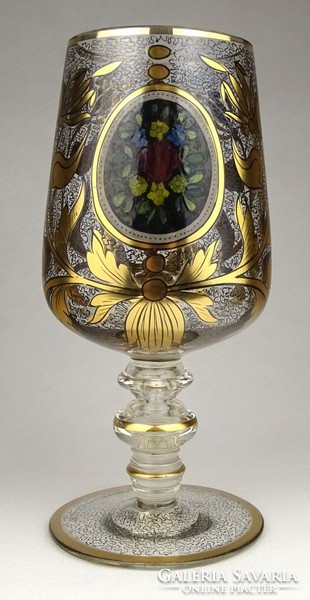1G902 XIX. századi nagyméretű talpas Biedermeier pohár