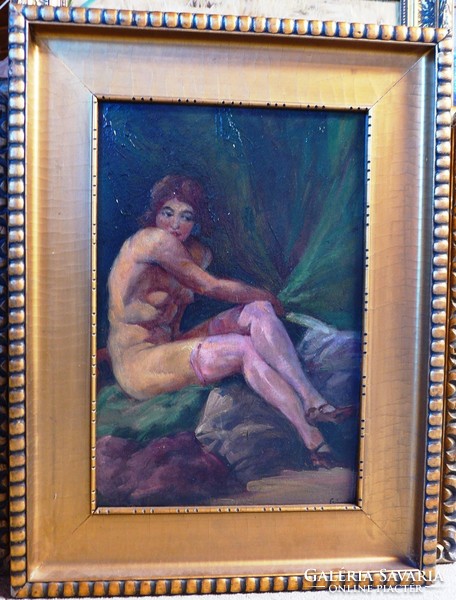 Lajos Csányi (1887 - 1944): seated female nude