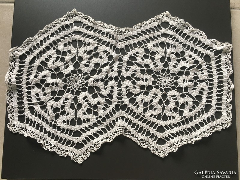 Unusually shaped crochet tablecloth