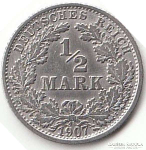 German half mark 1907j ag silver!