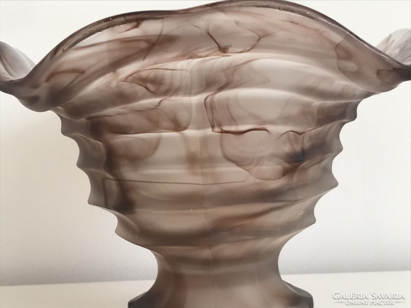 Art deco Davidson talpas tálka, “cloud glass” 16 cm átmérő