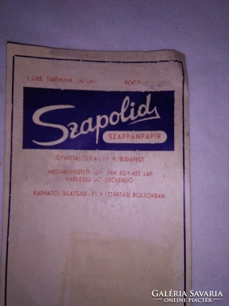 Szapolid szappanpapír - 1950-es évek