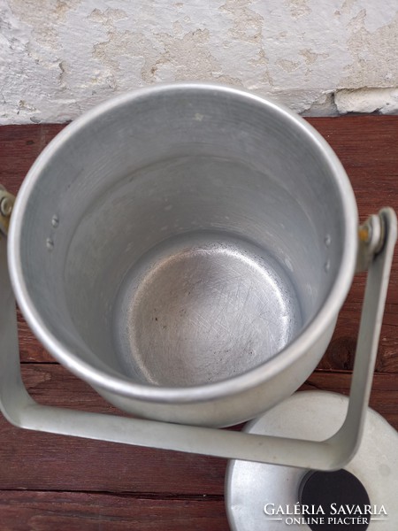 Retro, old aluminum milk jug