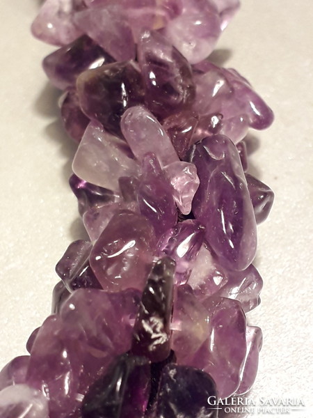 Amethyst mineral necklace combined with leather