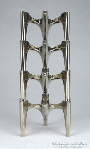 1G807 ceasar stoffi & fritz nagel: bmf modular space age stackable metal candle holder