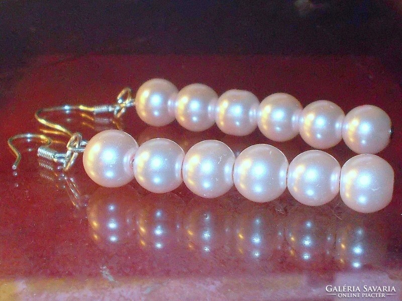 Powder pink shell pearl pearl earrings 6 cm!