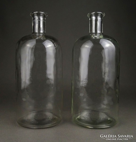 1G916 old wine bottle pub glass pair 22.5 Cm